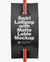 Swirl Lollipop with Stick Label Mockup