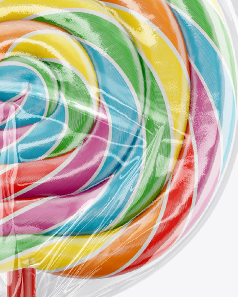 Swirl Lollipop with Stick Label Mockup