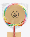 Swirl Lollipop with Stick Label Mockup