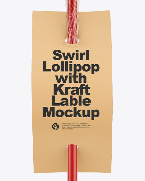 Swirl Lollipop with Stick Label Mockup