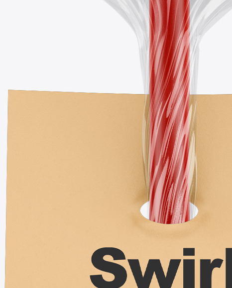 Swirl Lollipop with Stick Label Mockup