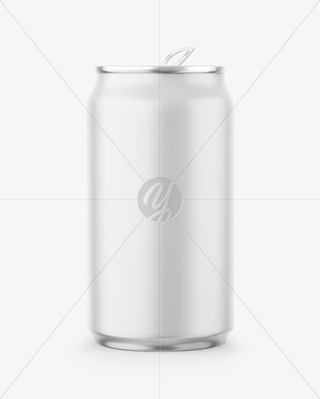 Metallic Drink Can With Matte Finish Mockup