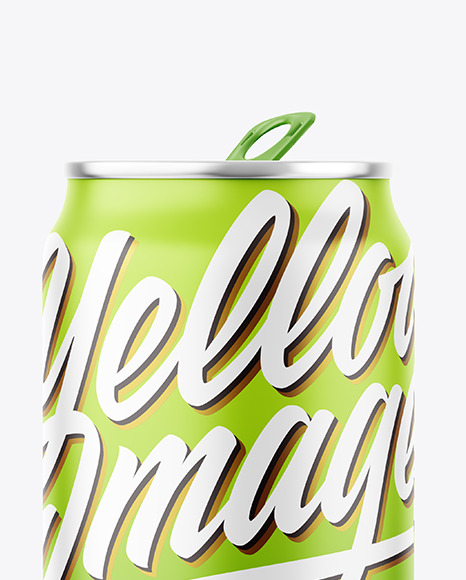 Metallic Drink Can With Matte Finish Mockup