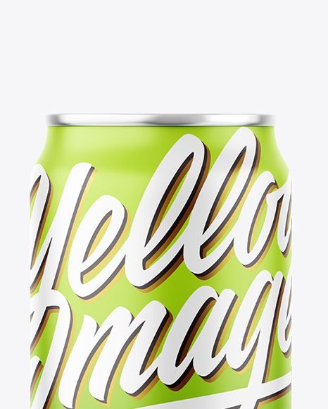 Metallic Drink Can With Matte Finish Mockup