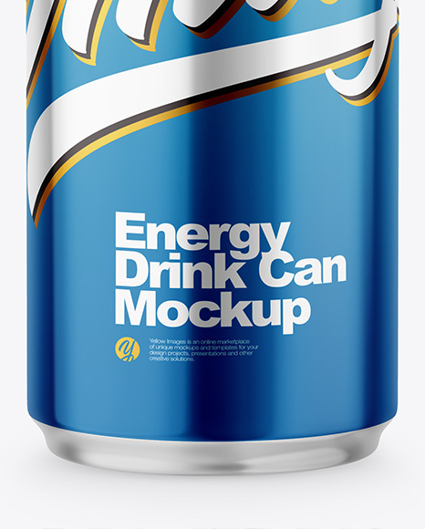 Metallic Drink Can Mockup