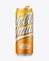 Matte Metallic Drink Can With Condensation Mockup