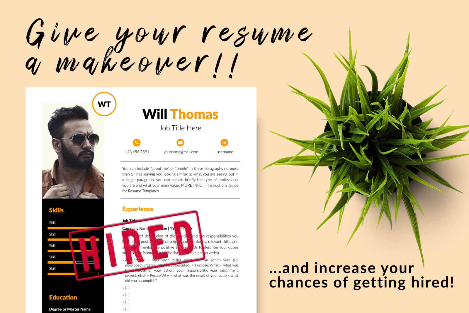 Creative Resume Template for Microsoft Word & Apple Pages // Will Thomas CV Design Template Creative Resume Template for Microsoft Word & Apple Pages // Will Thomas CV Design Template
