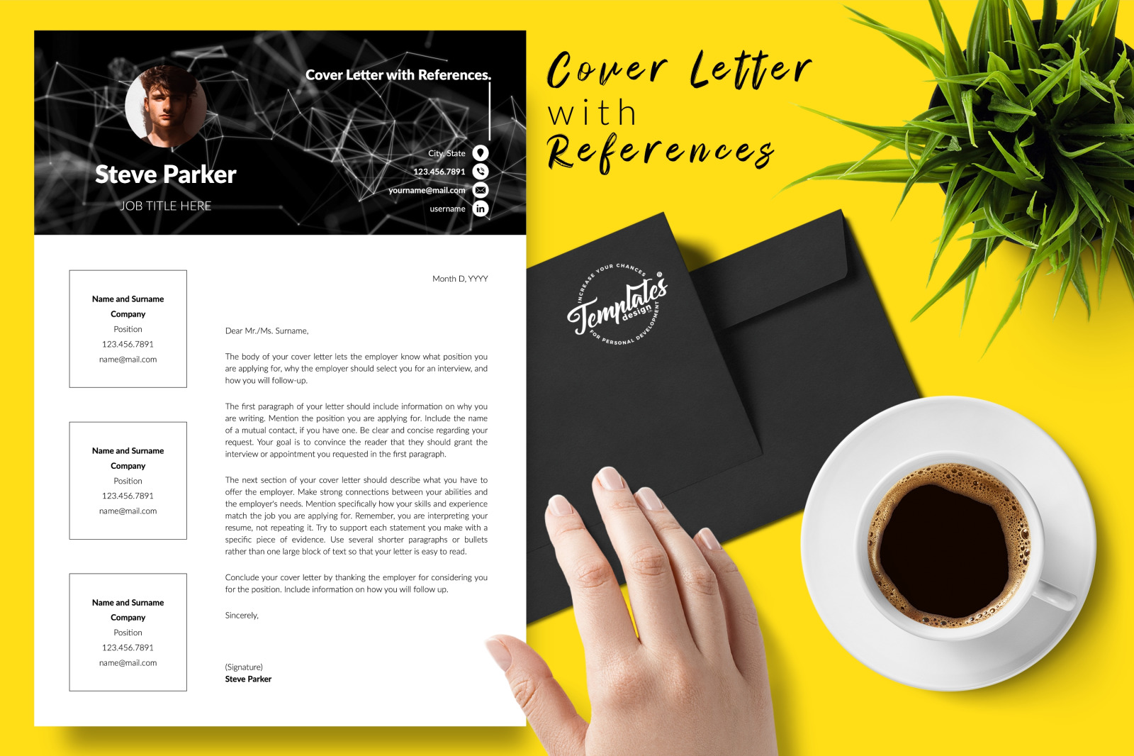 Creative Resume Template for Microsoft Word & Apple Pages // Steve Parker CV Design Template Creative Resume Template for Microsoft Word & Apple Pages // Steve Parker CV Design Template