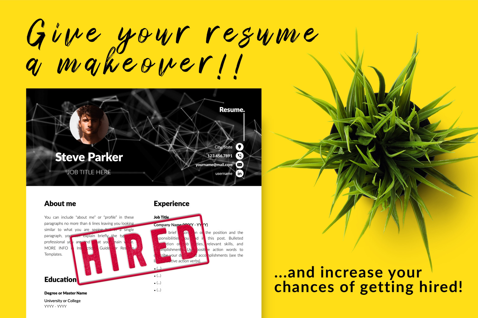 Creative Resume Template for Microsoft Word & Apple Pages // Steve Parker CV Design Template Creative Resume Template for Microsoft Word & Apple Pages // Steve Parker CV Design Template