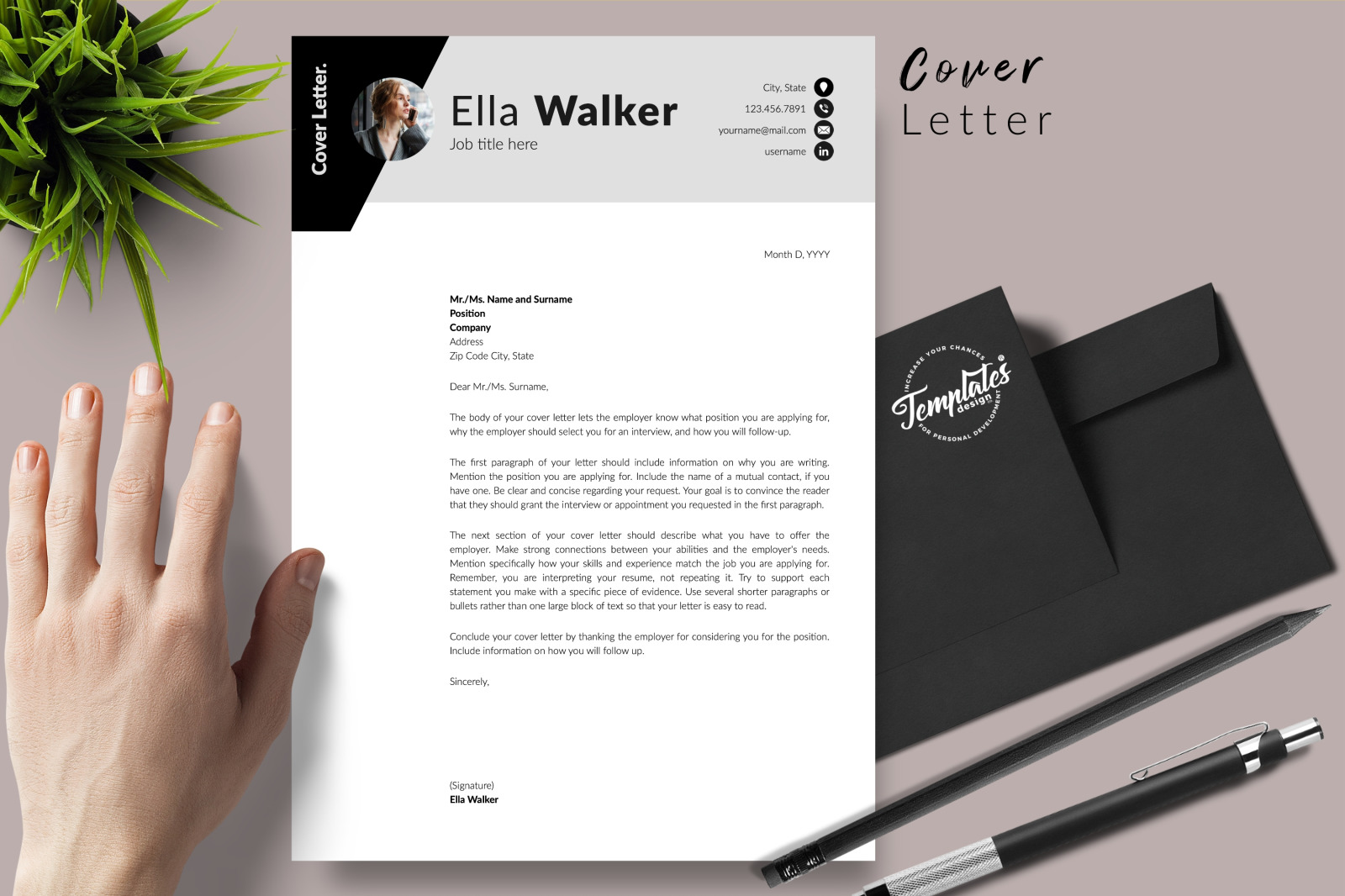 Creative Resume Template for Microsoft Word & Apple Pages // Ella Walker CV Design Template Creative Resume Template for Microsoft Word & Apple Pages // Ella Walker CV Design Template