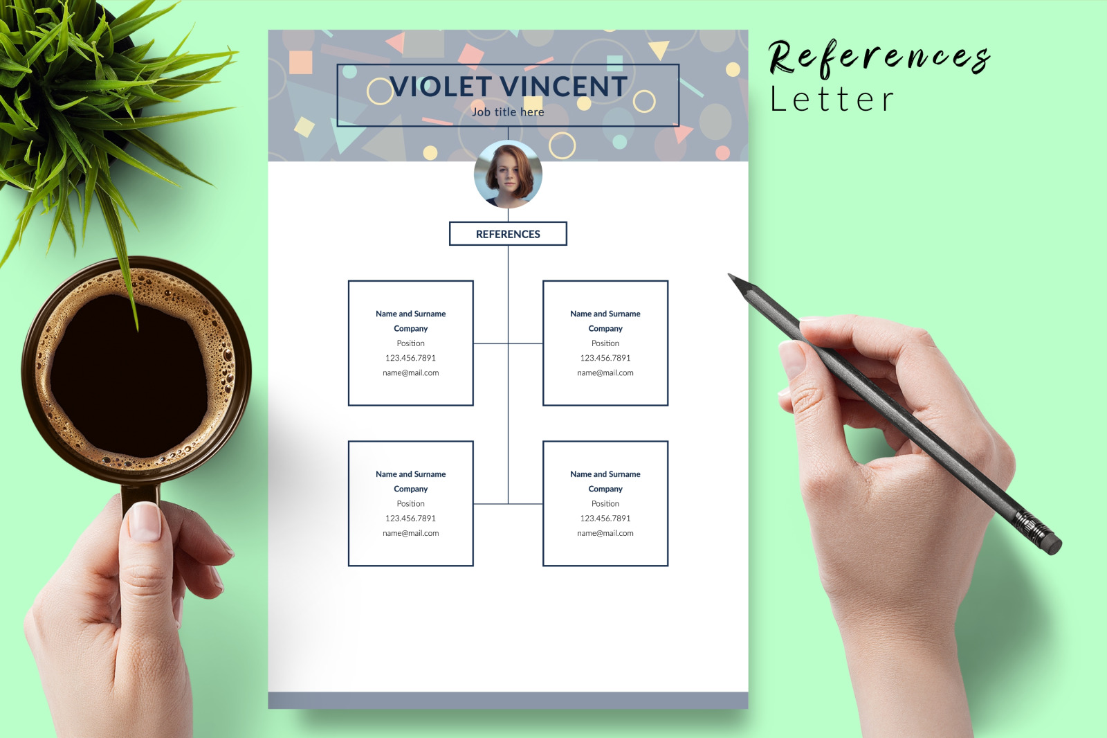 Creative Resume Template for Microsoft Word & Apple Pages // Violet Vincent CV Design Template Creative Resume Template for Microsoft Word & Apple Pages // Violet Vincent CV Design Template