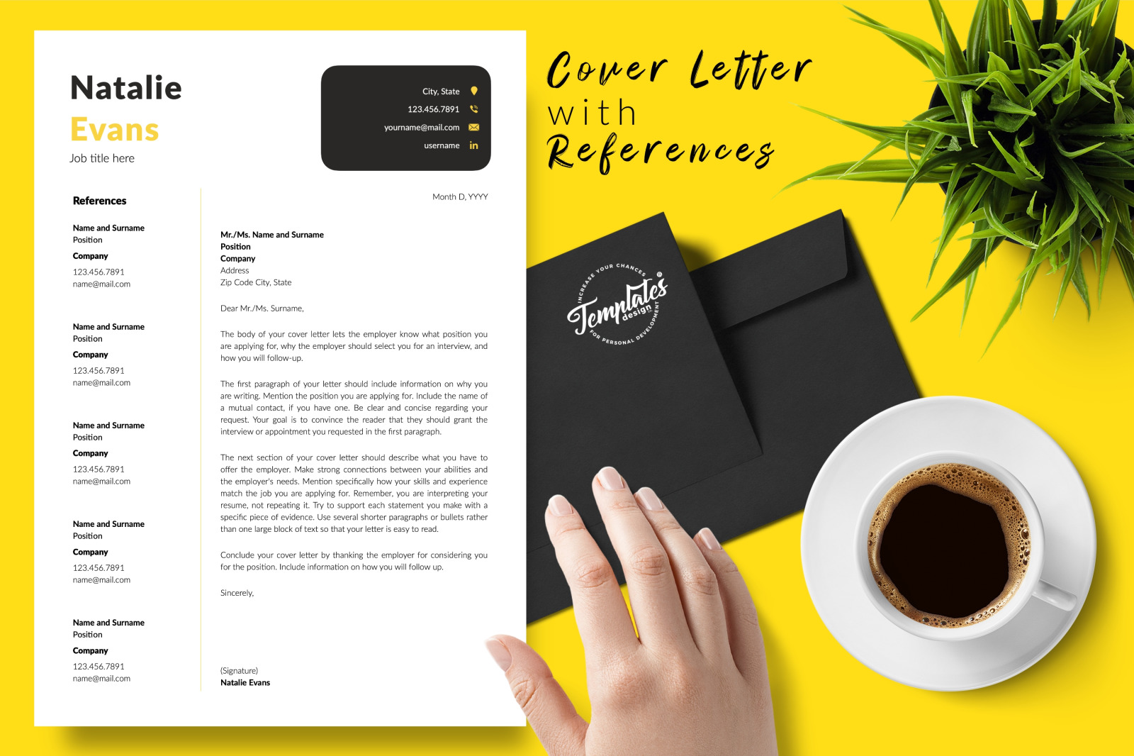 Simple Resume Template for Microsoft Word & Apple Pages // Natalie Evans CV Design Template Simple Resume Template for Microsoft Word & Apple Pages // Natalie Evans CV Design Template