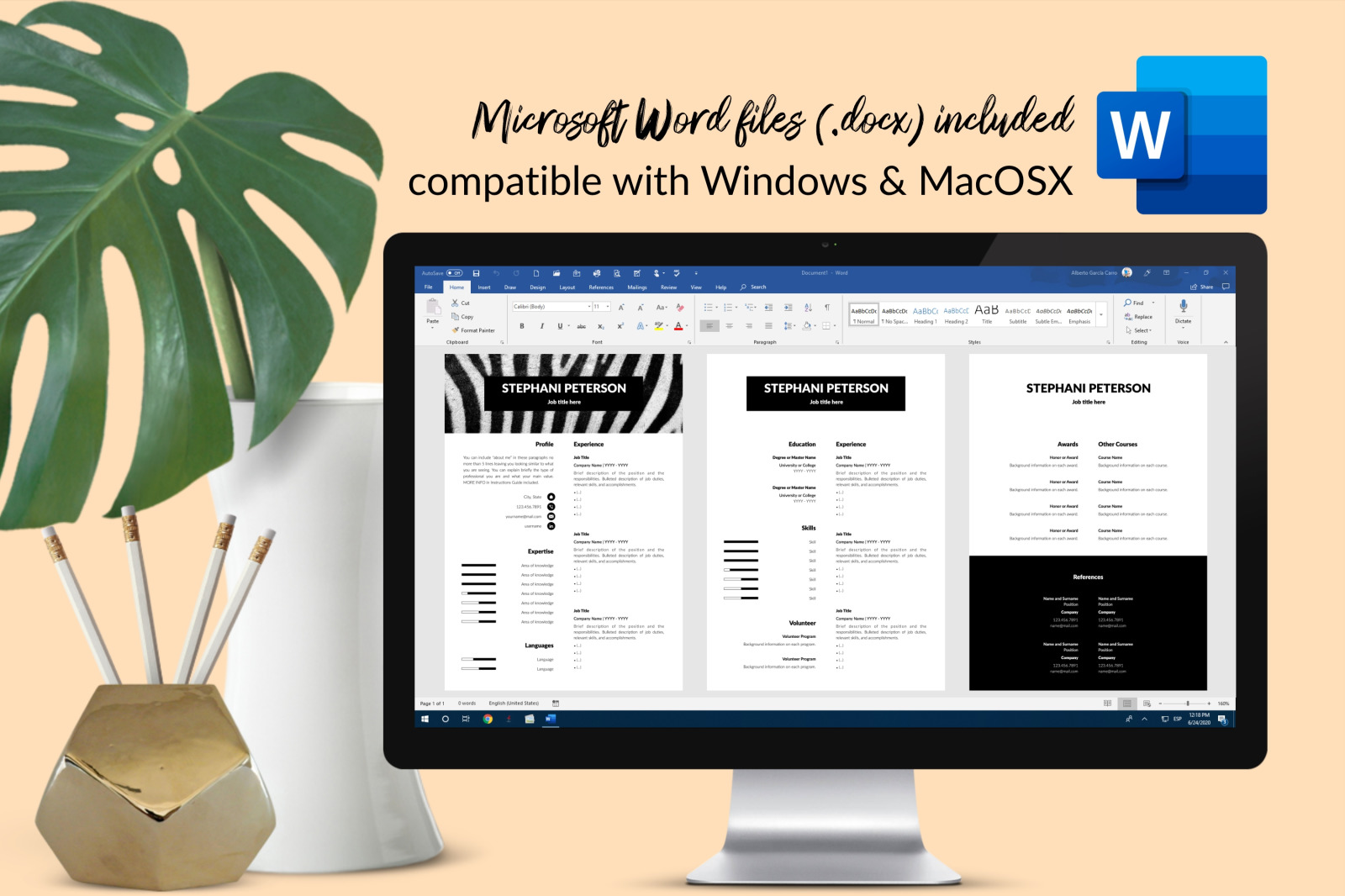 Animal Care Resume Template for Microsoft Word & Apple Pages // Stephani Peterson CV Design Template Animal Care Resume Template for Microsoft Word & Apple Pages // Stephani Peterson CV Design Template