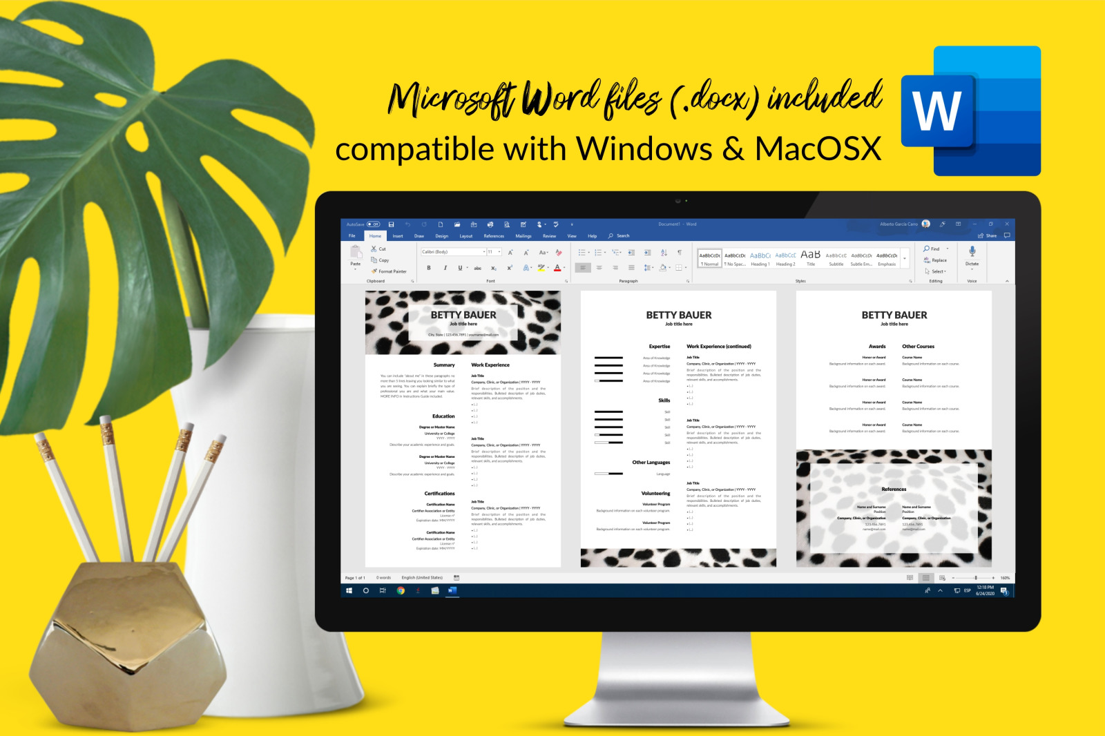 Animal Care Resume Template for Microsoft Word & Apple Pages // Betty Bauer CV Design Template Animal Care Resume Template for Microsoft Word & Apple Pages // Betty Bauer CV Design Template