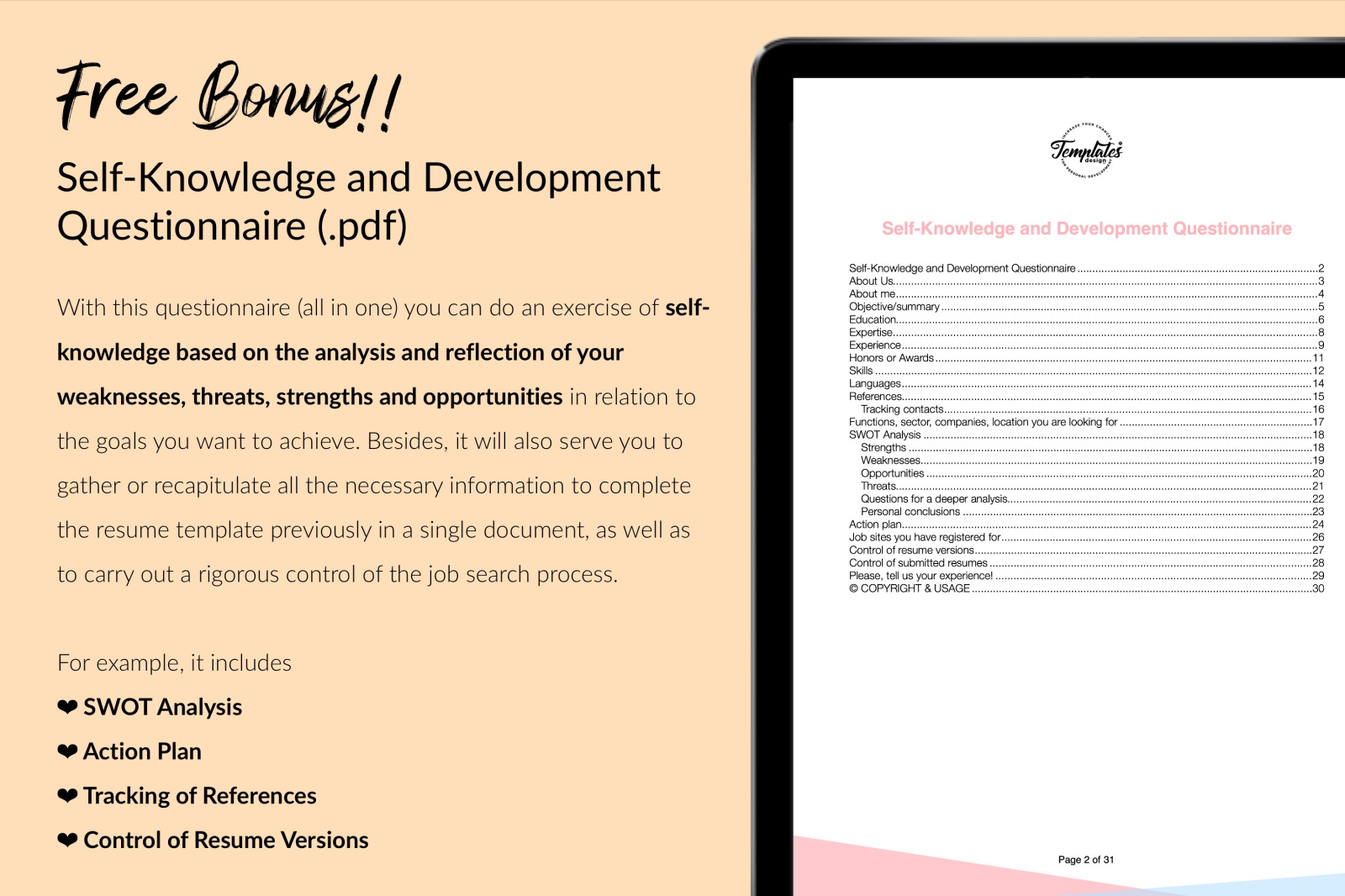 Modern Resume Template for Microsoft Word &amp; Apple Pages // Paisley Edwards CV Design Template