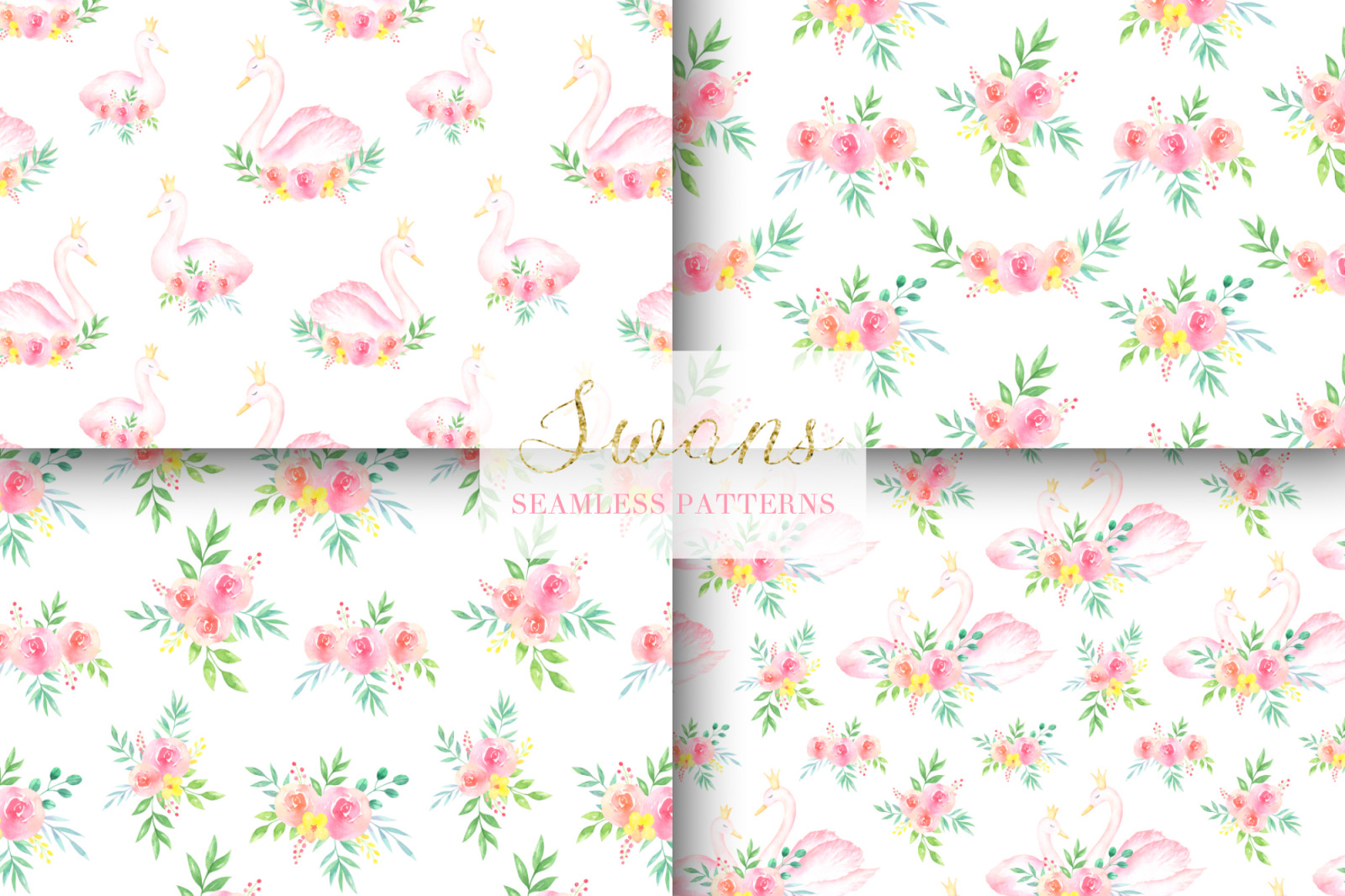 Swans Watercolor Collection Swans Watercolor Collection