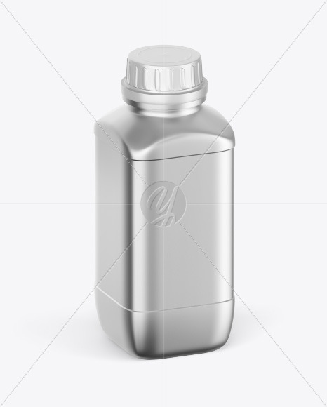 Metallic Bottle Mockup - Half Side View