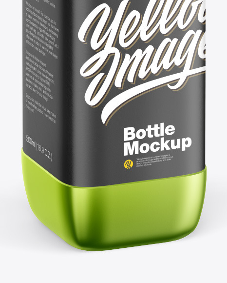 Metallic Bottle Mockup - Half Side View