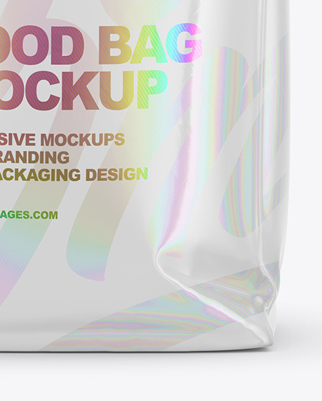 Glossy Food Bag Mockup - Front View