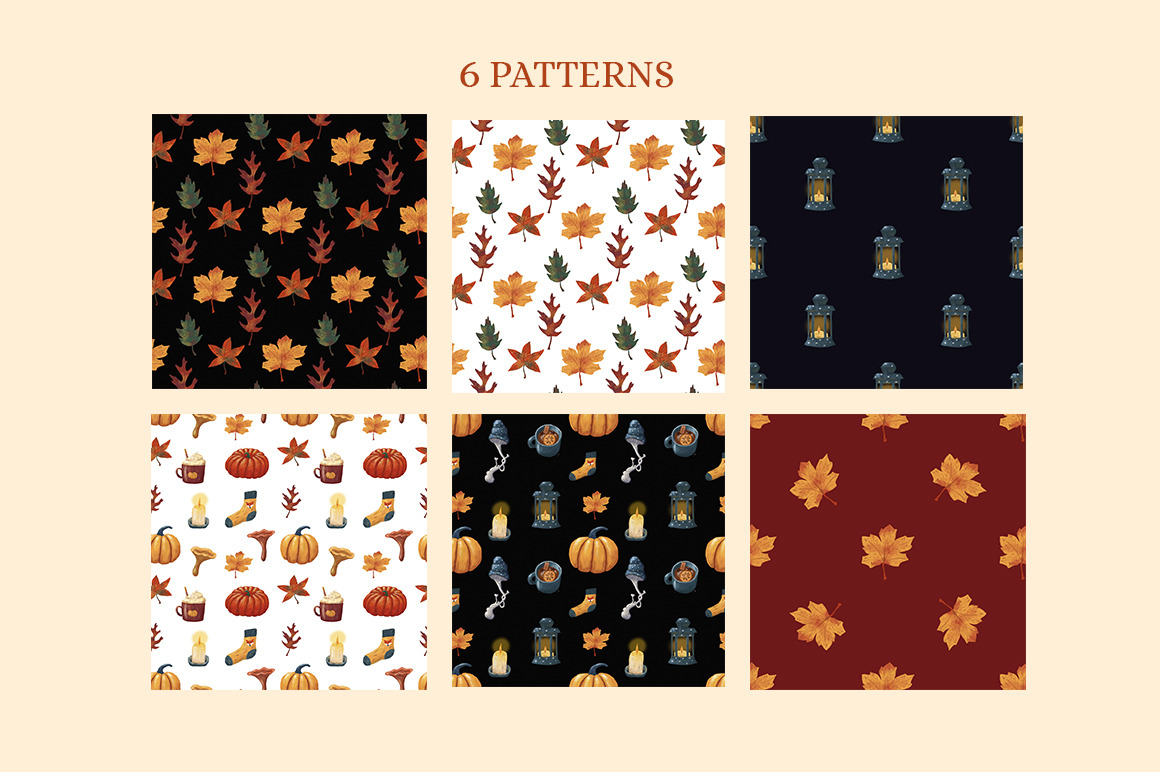 Cozy autumn cliparts, fall set, png