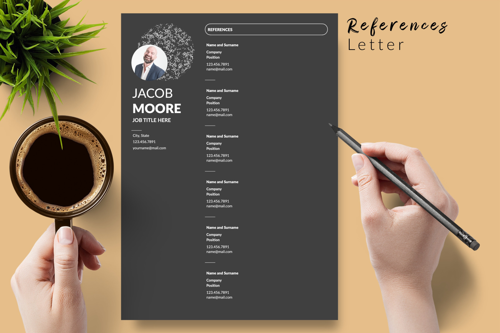 Creative Resume Template Bundle for Microsoft Word &amp; Apple Pages // Jacob Moore CV Design Template