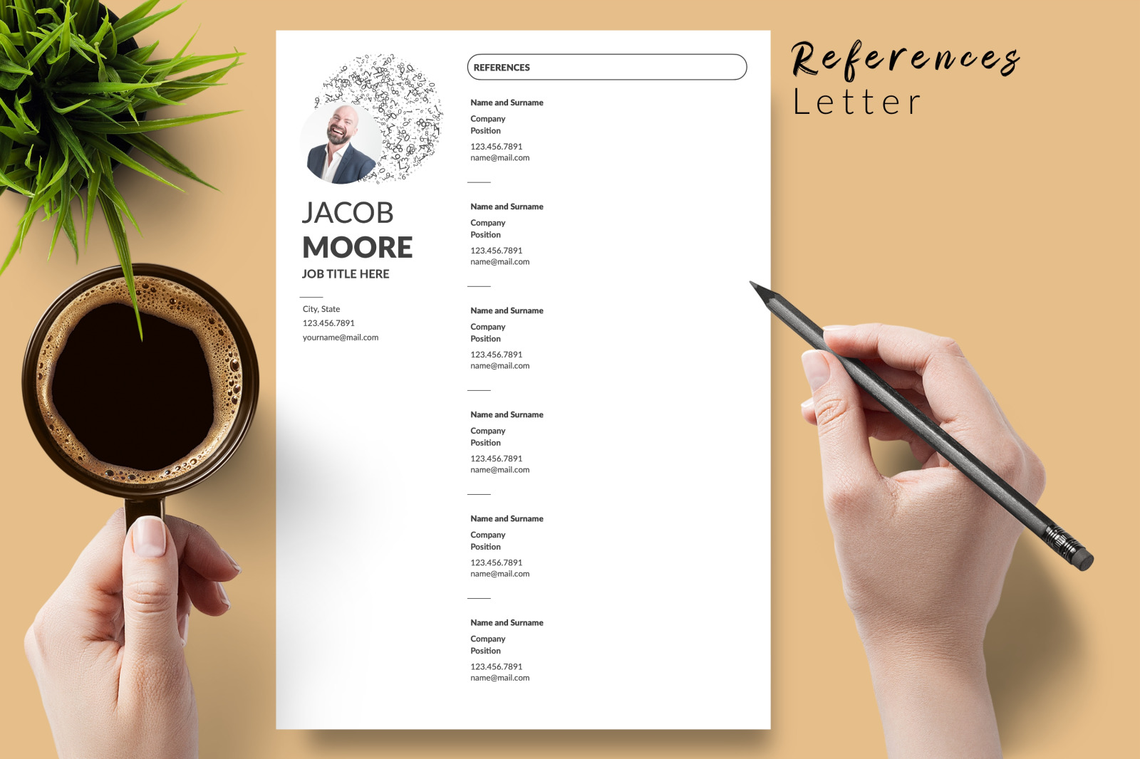 Creative Resume Template Bundle for Microsoft Word &amp; Apple Pages // Jacob Moore CV Design Template