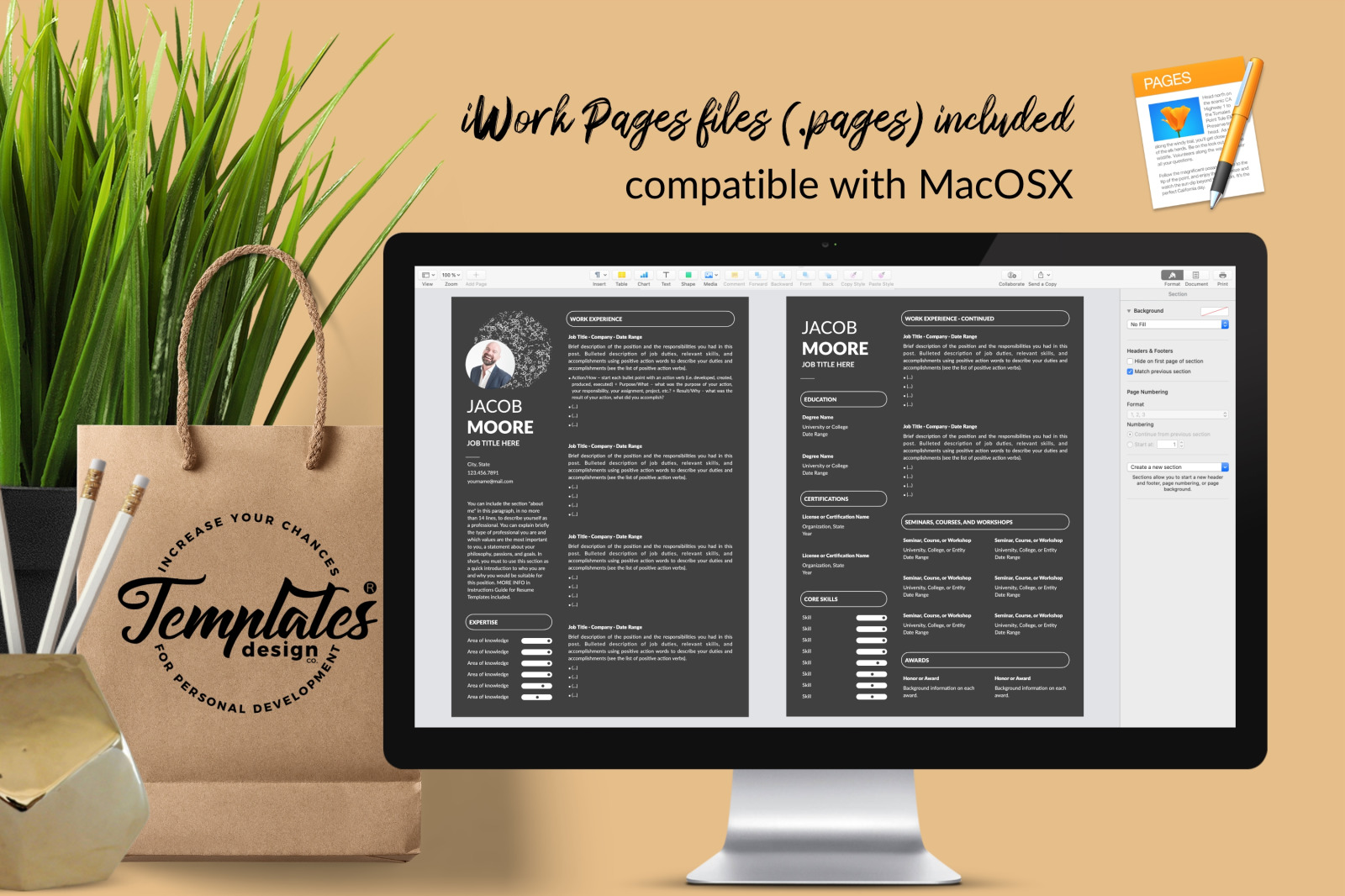 Creative Resume Template Bundle for Microsoft Word & Apple Pages // Jacob Moore CV Design Template Creative Resume Template Bundle for Microsoft Word & Apple Pages // Jacob Moore CV Design Template
