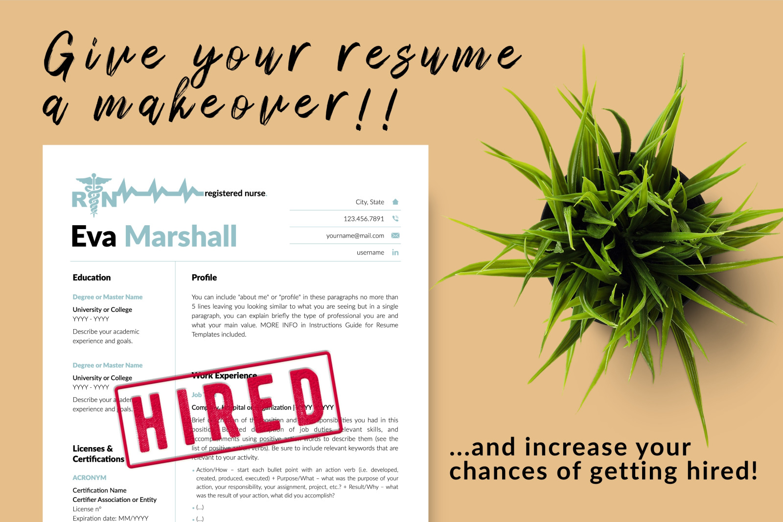 Nurse Resume Template for Microsoft Word & Apple Pages // Eva Marshall CV Design Template Nurse Resume Template for Microsoft Word & Apple Pages // Eva Marshall CV Design Template