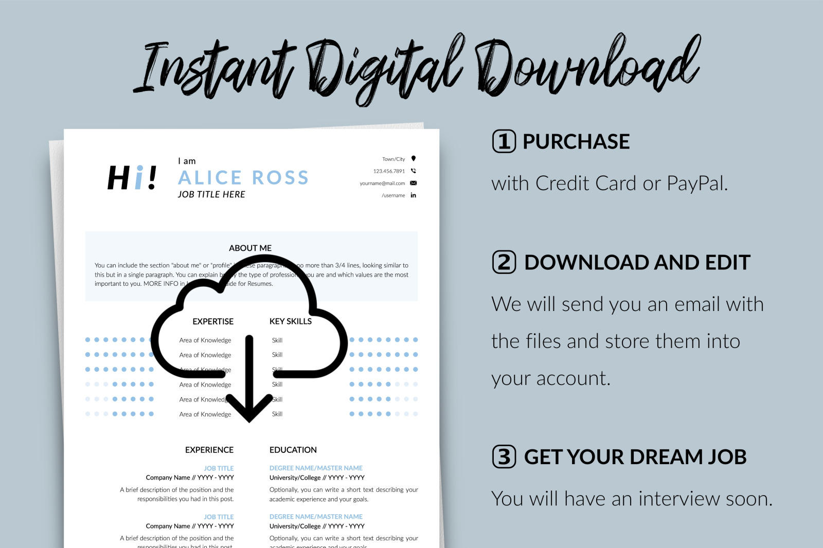 Creative Resume Template for Microsoft Word & Apple Pages // Alice Ross CV Design Template Creative Resume Template for Microsoft Word & Apple Pages // Alice Ross CV Design Template