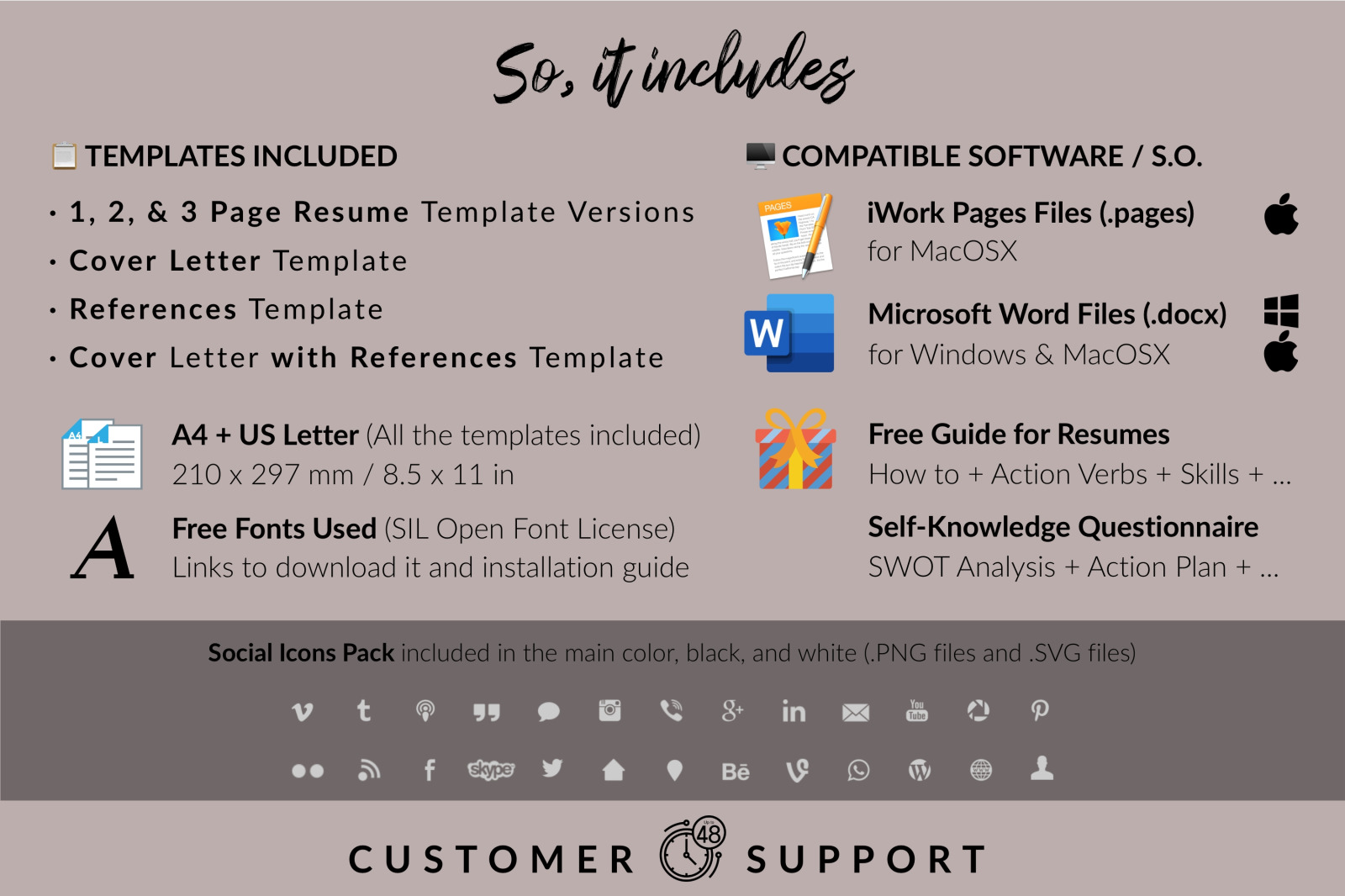 Nurse Resume Template for Microsoft Word &amp; Apple Pages // Kaylee Howard CV Design Template