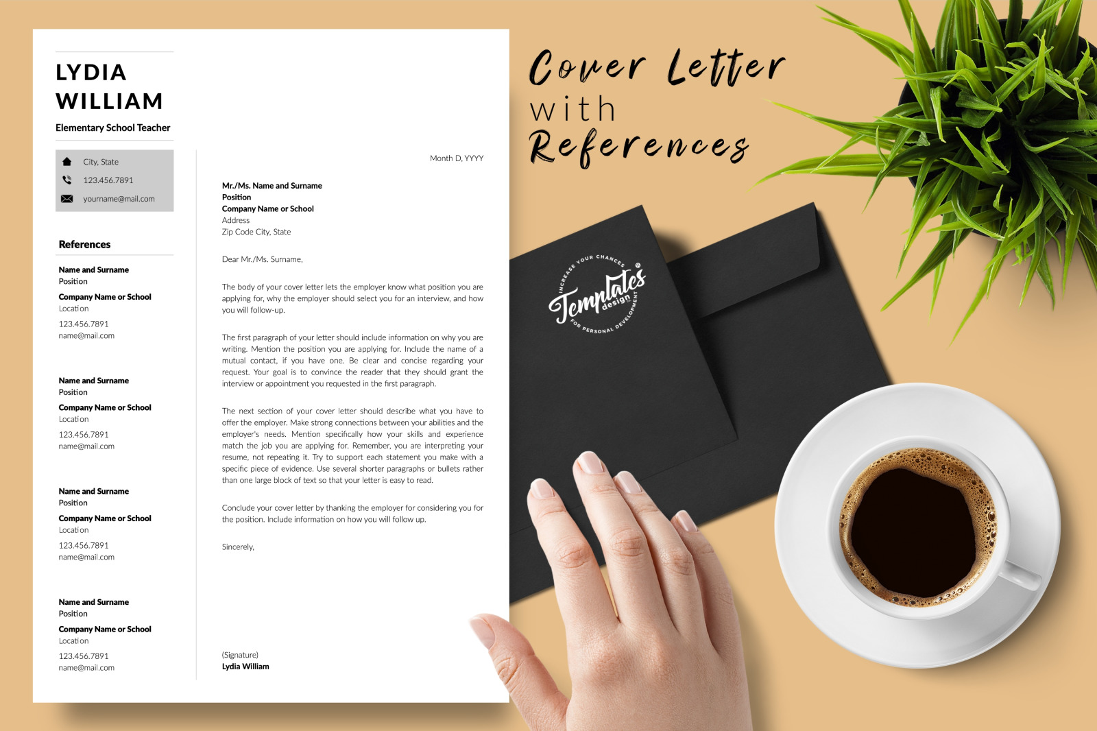 Teacher Resume Template for Microsoft Word & Apple Pages // Lydia William CV Design Template Teacher Resume Template for Microsoft Word & Apple Pages // Lydia William CV Design Template