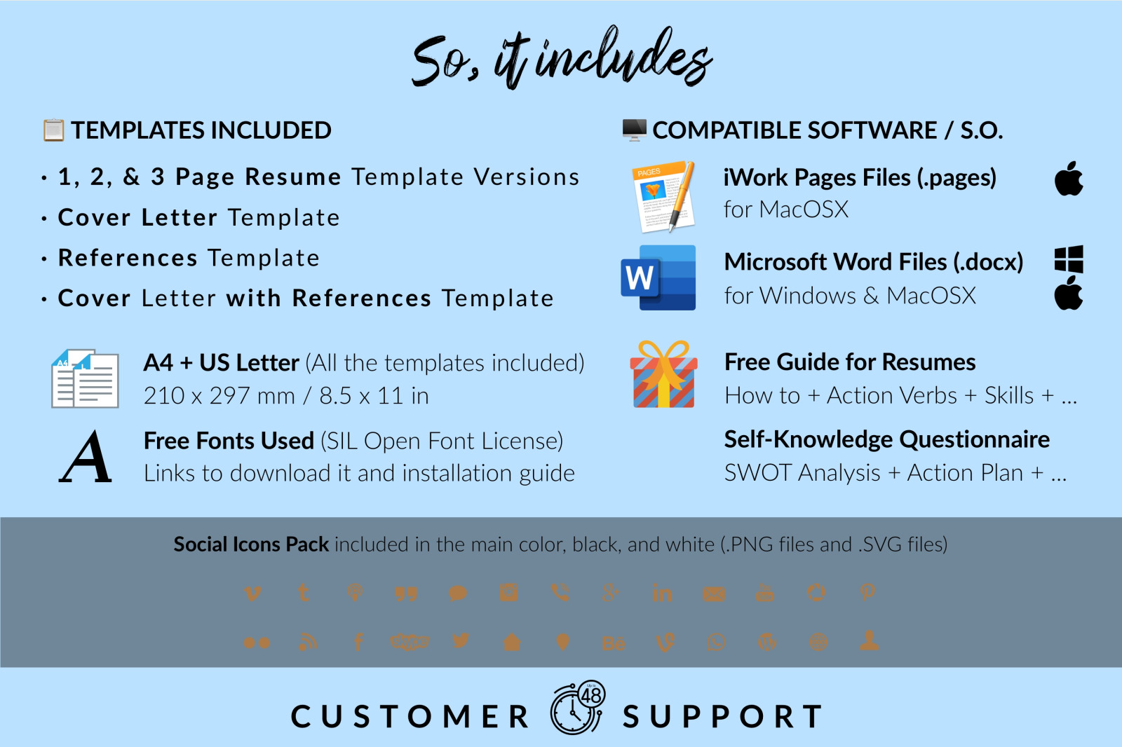 Teacher Resume Template for Microsoft Word &amp; Apple Pages // Kelly Luna CV Design Template