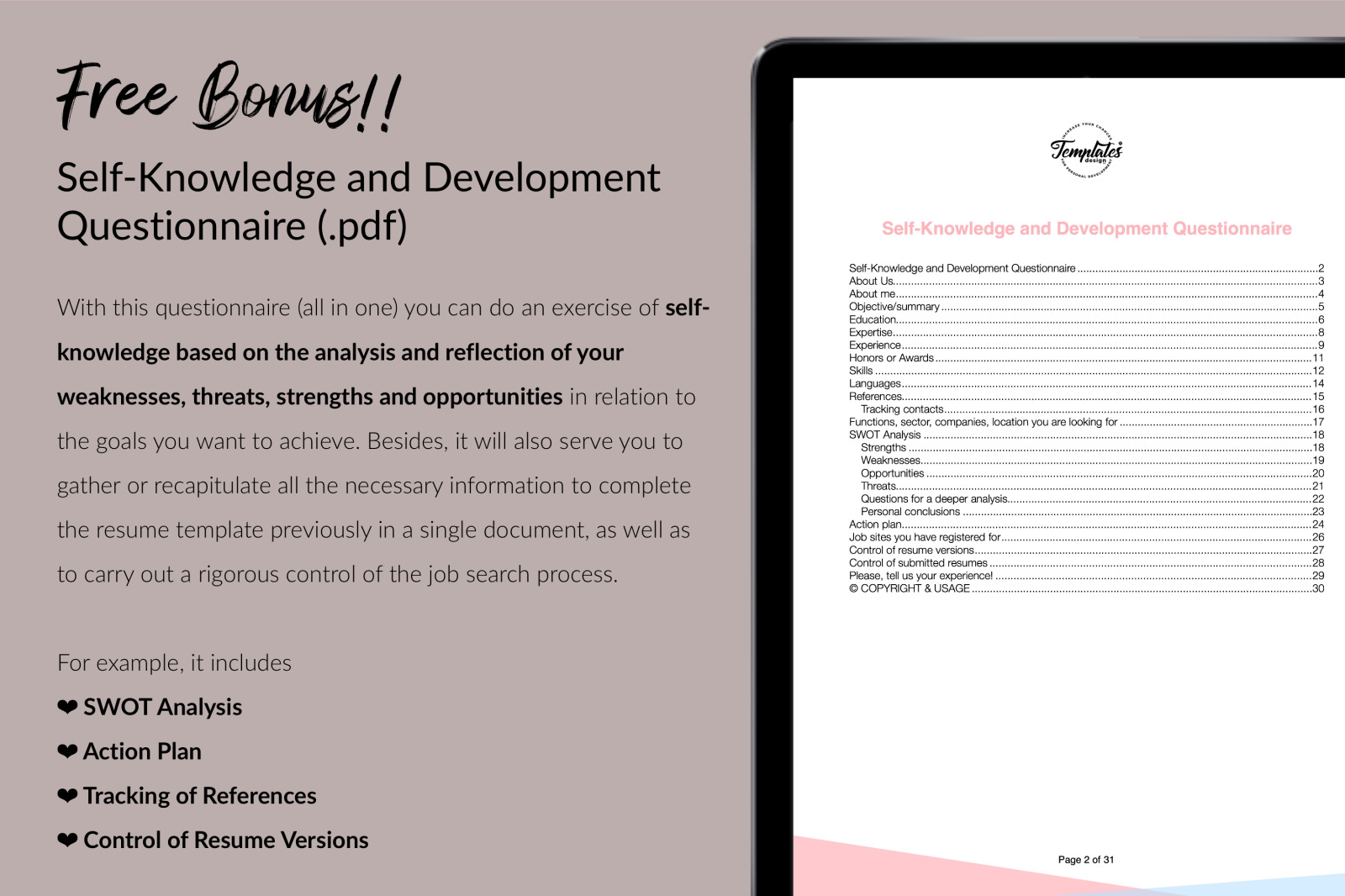 Legal Resume Template for Microsoft Word &amp; Apple Pages // Grace Wright CV Design Template