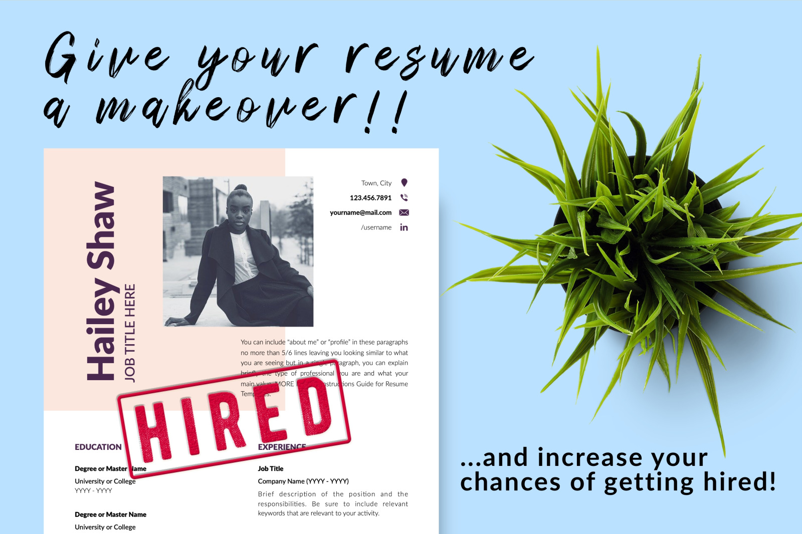 Modern Resume Template for Microsoft Word & Apple Pages // Hailey Shaw CV Design Template Modern Resume Template for Microsoft Word & Apple Pages // Hailey Shaw CV Design Template