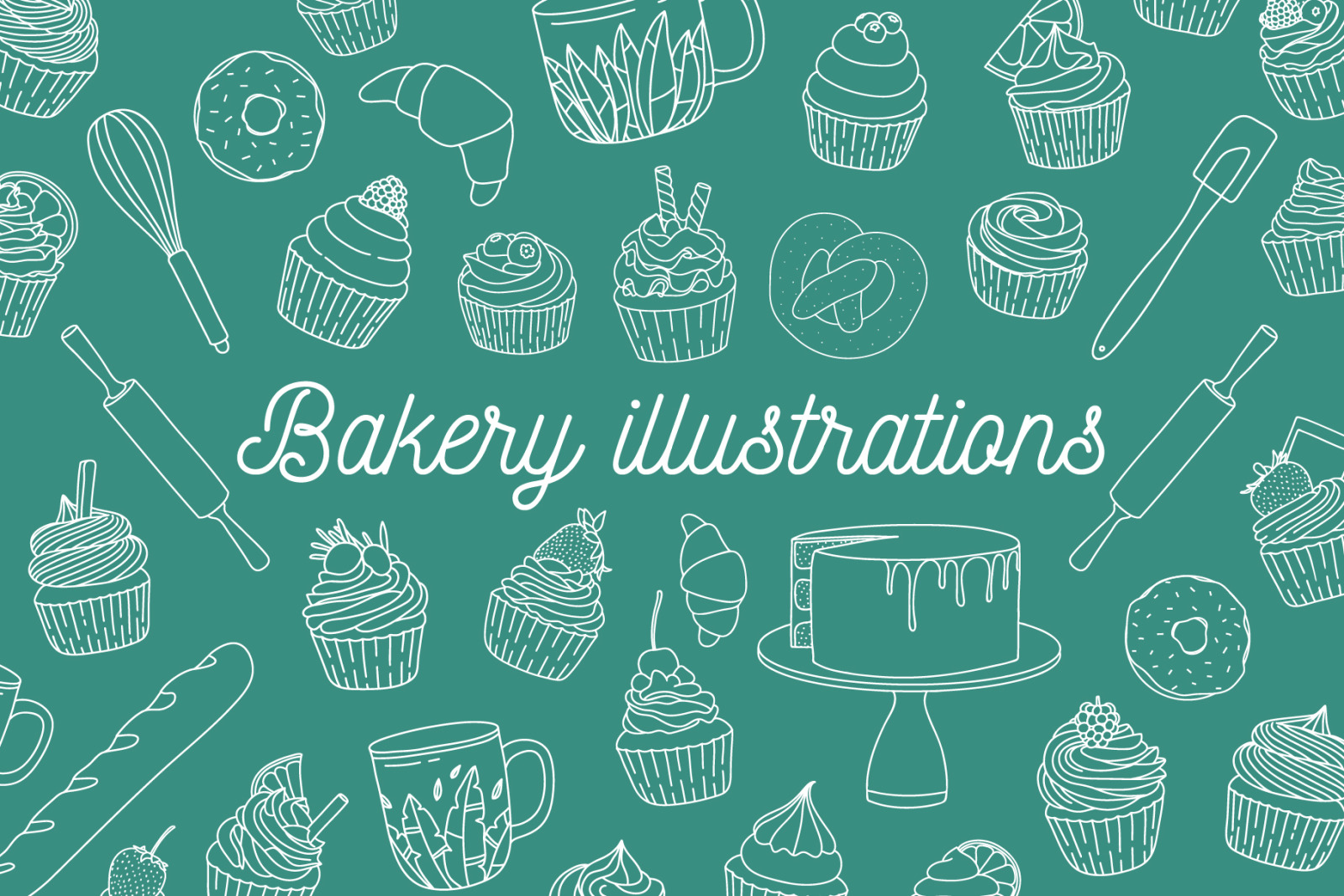 Pack of bakery illustrations Pack of bakery illustrations