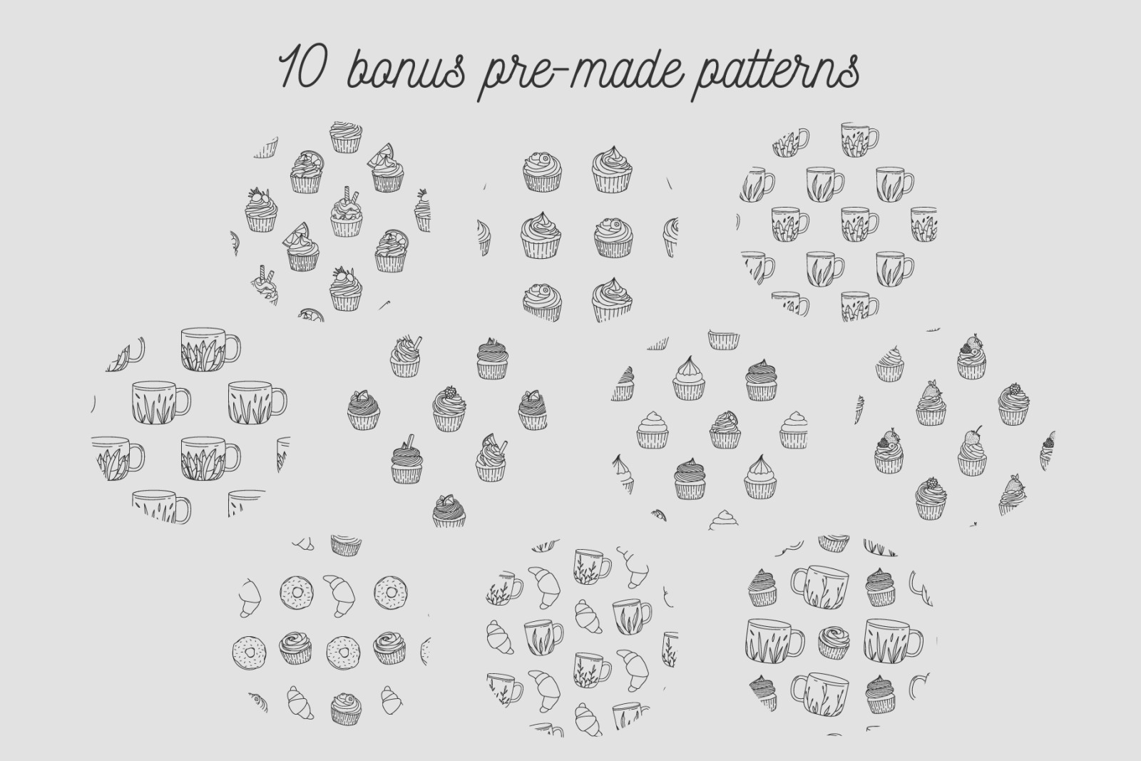 Pack of bakery illustrations Pack of bakery illustrations