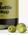 Dark Glass Olive Oil Bottle Mockup