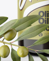 Dark Glass Olive Oil Bottle Mockup