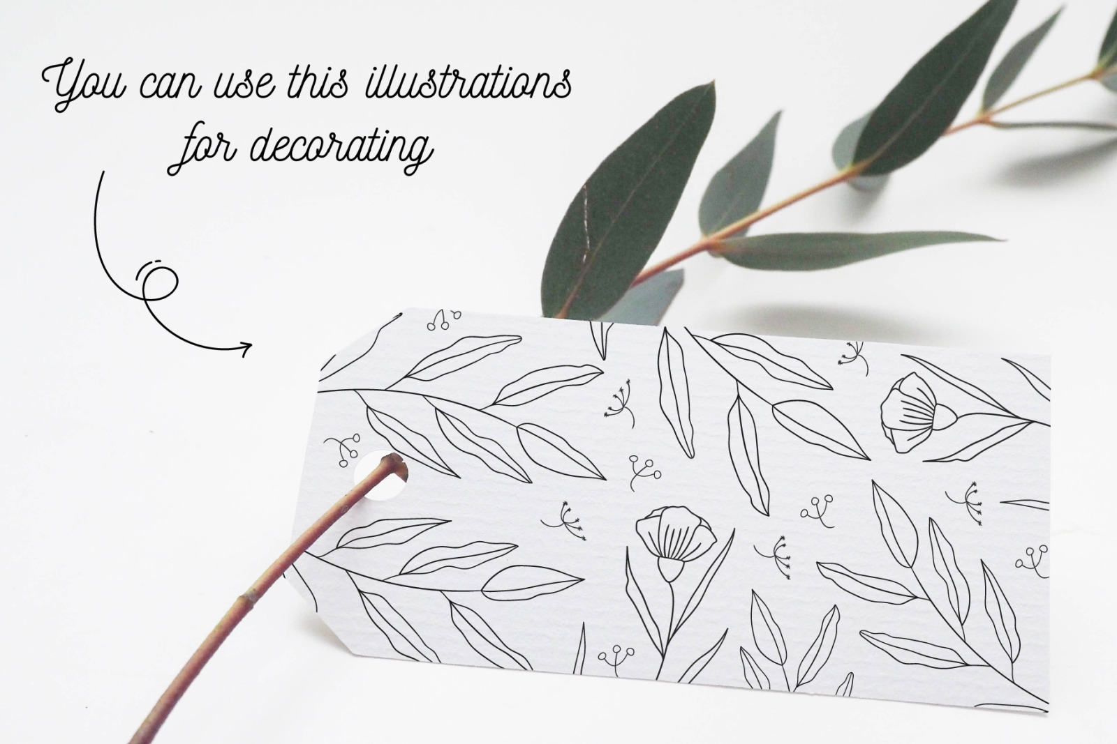 110 Hand-drawn botanical elements