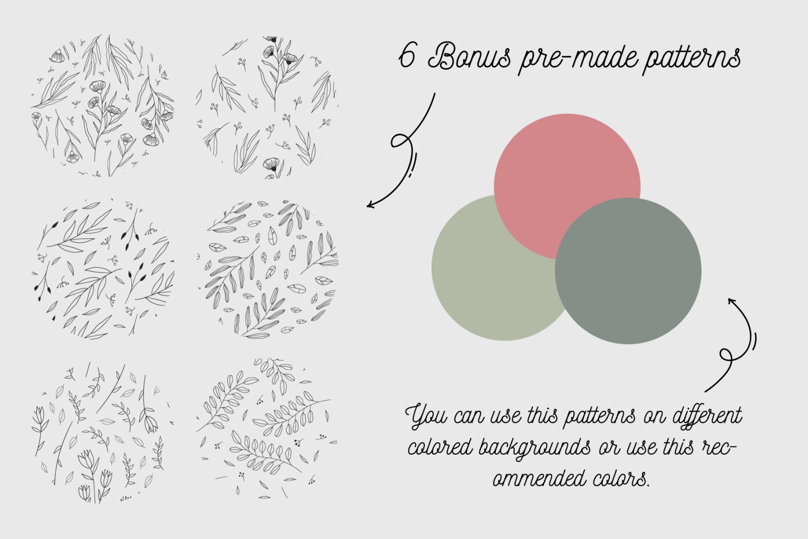 110 Hand-drawn botanical elements 110 Hand-drawn botanical elements