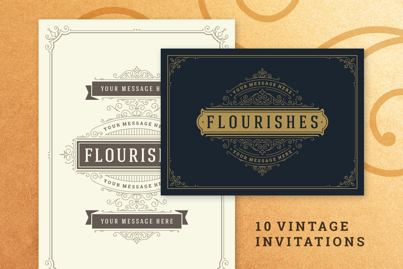 10 Vintage Ornament Invitations 10 Vintage Ornament Invitations