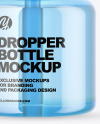 Blue Glass Dropper Bottle Mockup