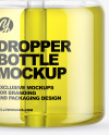 Clear Glass Dropper Bottle w/ Oil Mockup