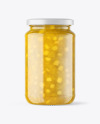 Clear Glass Jar with Pineapple jam Mockup