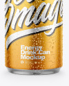 Matte Metallic Drink Can With Condensation Mockup