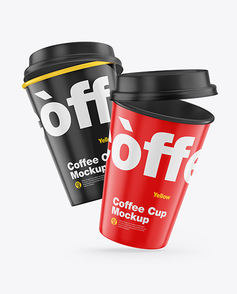 Glossy Coffee Cups Mockup