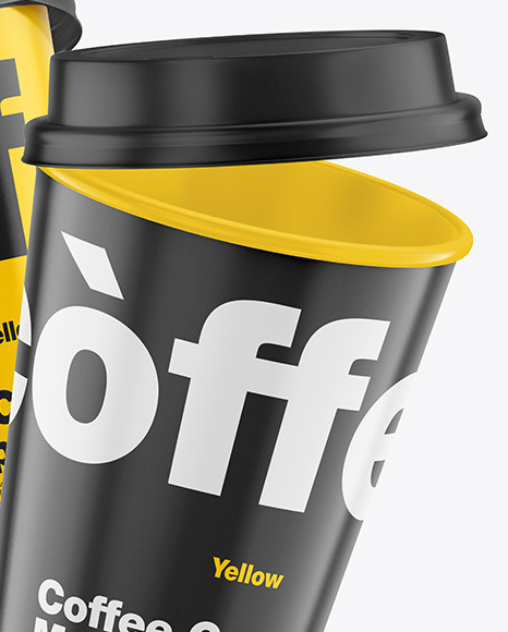 Glossy Coffee Cups Mockup