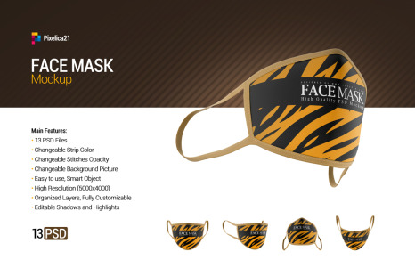 Face Mask Mockup - Apparel mockups