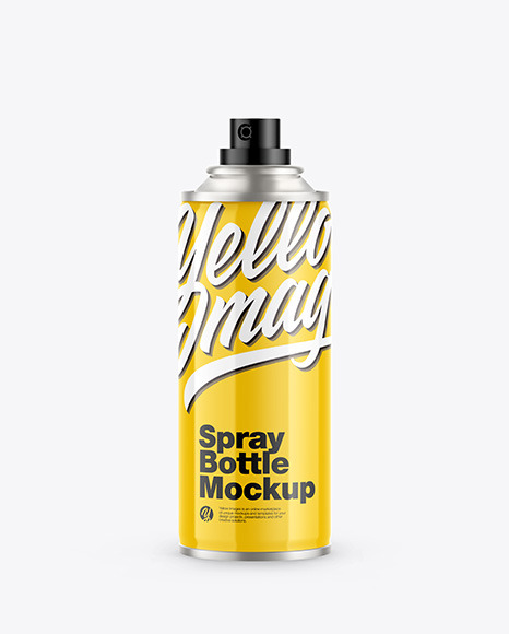 Glossy Spray Bottle Mockup