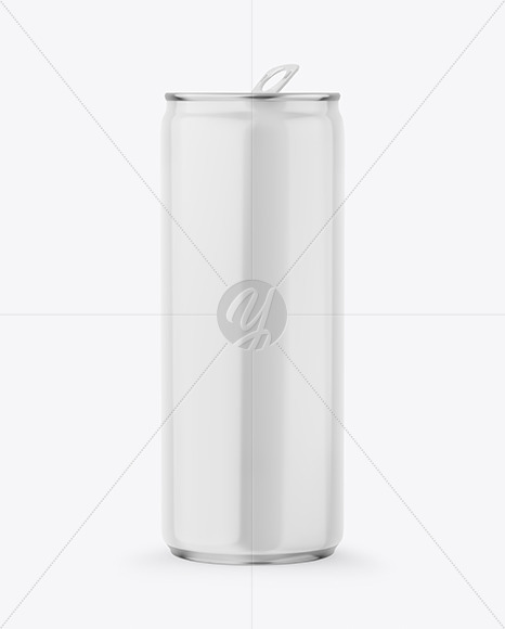 Metallic Drink Can With Glossy Finish Mockup